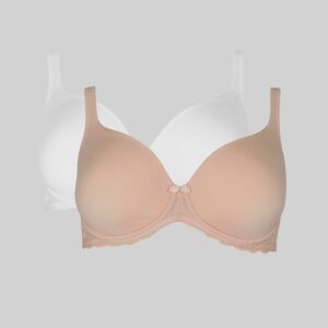 Womens DD+ 2 Pack Moulded Lace Wing T-shirt Bra