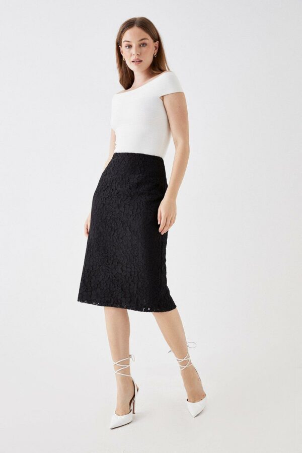 Womens Debut London by Coast Crochet Lace Pencil Skirt