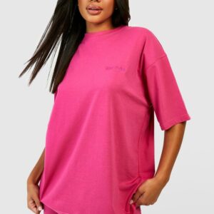 Womens Dsgn Studio Oversized T-Shirt And Cycling Short Set - Pink - L, Pink