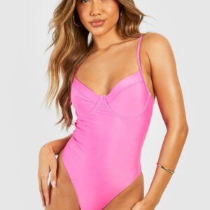 Womens Essentials Underwired Swimsuit - Pink - 6, Pink