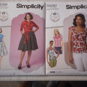 Women's Fitted Tops, Wrap Or Sweetheart Necklines, Full Skirt. Designed By Gertie. Your Choice Of Like New Sewing Patterns