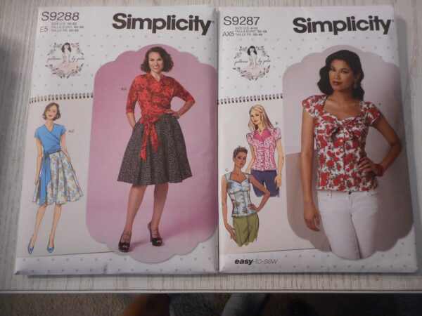 Women's Fitted Tops, Wrap Or Sweetheart Necklines, Full Skirt. Designed By Gertie. Your Choice Of Like New Sewing Patterns