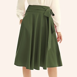 Women's High Waist A-Line Skirt Skater Flared Midi Skirt 1950s Retro Vintage Casual Daily Tea Party