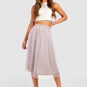 Womens Jacquard Crop & Tulle Midi Skirt - Multi - 10, Multi