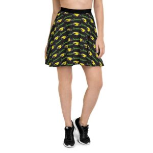 Women's Jamaica Island Print Skater Skirt, Jamaican Rasta, Street Style Tennis Skirtunique, Rare