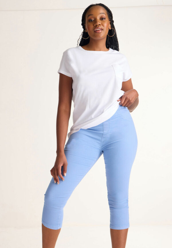 Womens Kate Light Blue Crop Jeggings