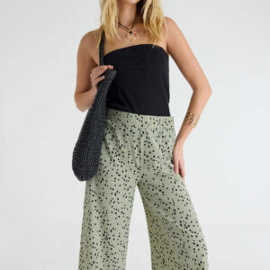 Womens Khaki Polka Dot Print Culottes