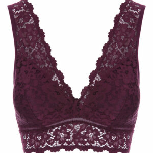 Womens Lace Burgundy Bralette