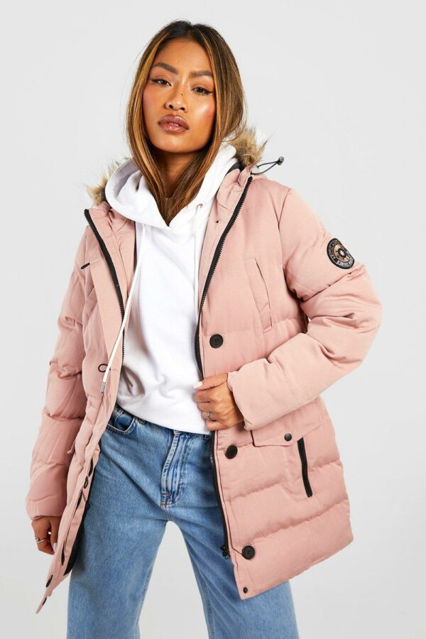 Womens Luxe Mountaineering Parka Coat - Pink - 8, Pink