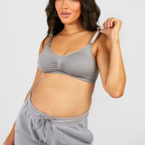 Womens Maternity Seamless Nursing Bra - Grey - S, Grey