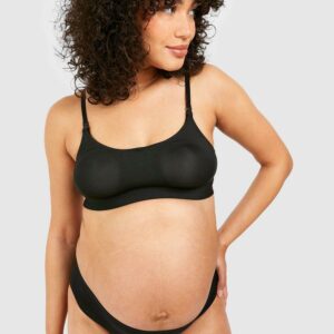 Womens Maternity Soft Nursing Bra - Black - S, Black