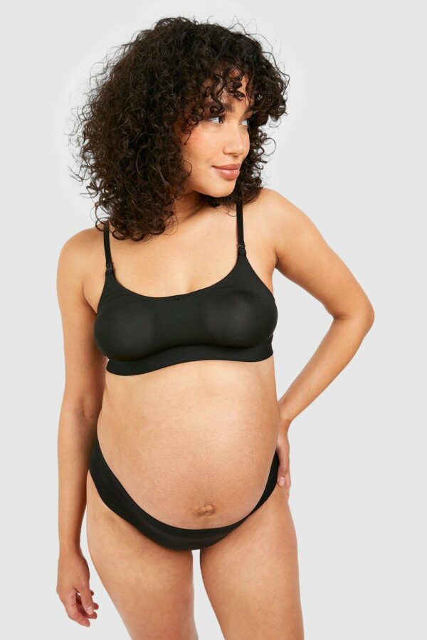 Womens Maternity Soft Nursing Bra - Black - S, Black