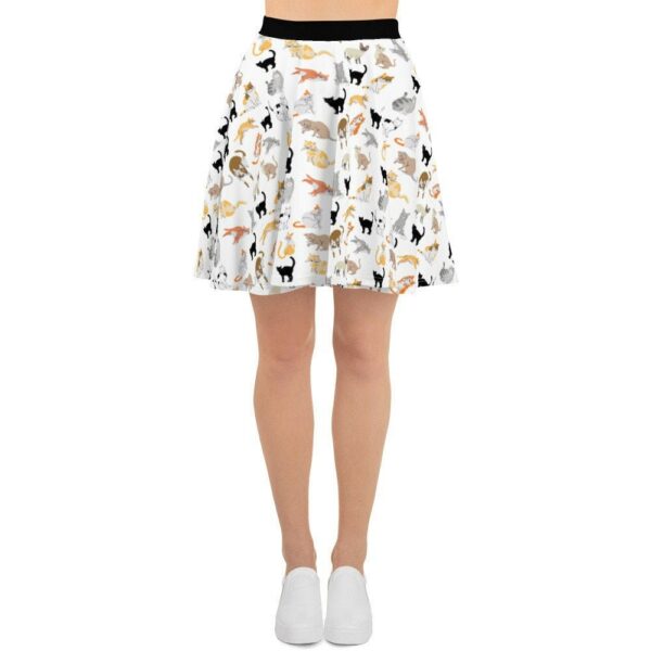 Women's Or Teens Cat Print Skater Skirt, High Quality & So Cuteunique, Rare