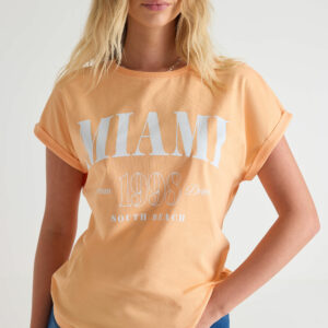 Womens Orange Miami South Beach T-shirt