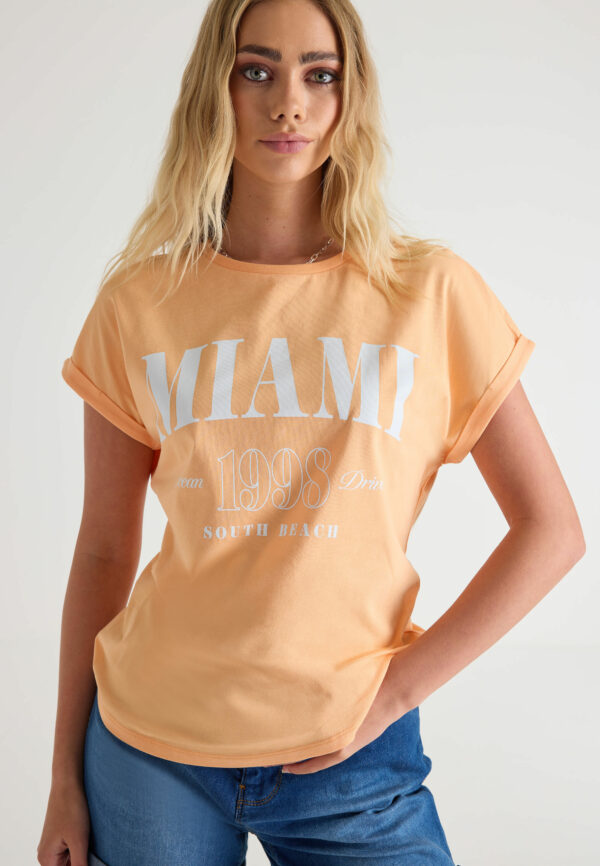 Womens Orange Miami South Beach T-shirt