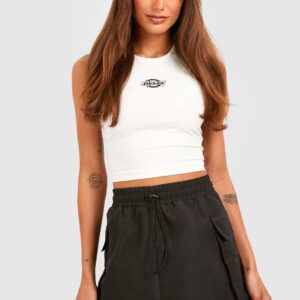 Womens Parachute Cargo Mini Skirt - Black - 6, Black