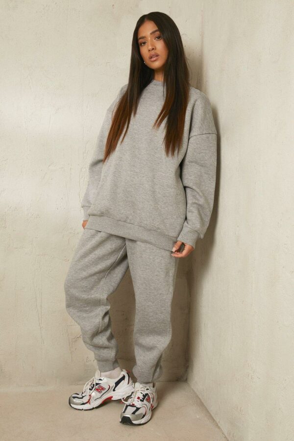 Womens Petite Cuffed Hem Joggers - Grey - 4, Grey