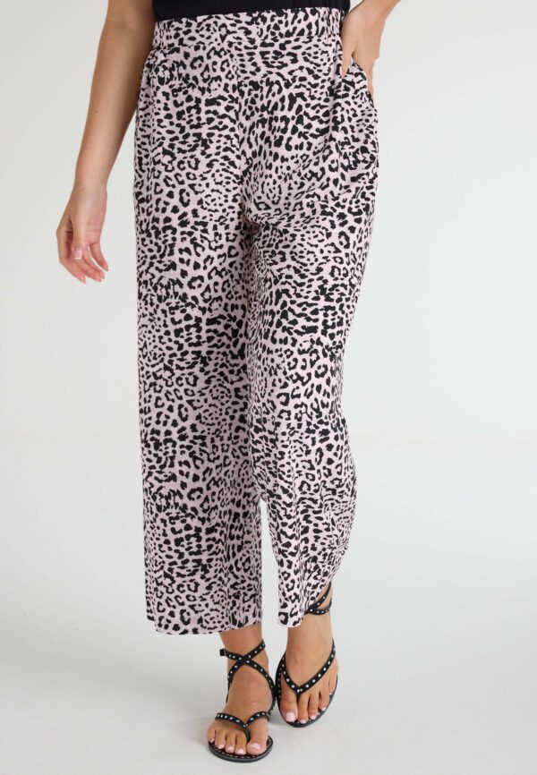 Womens Pink Animal Print Culottes