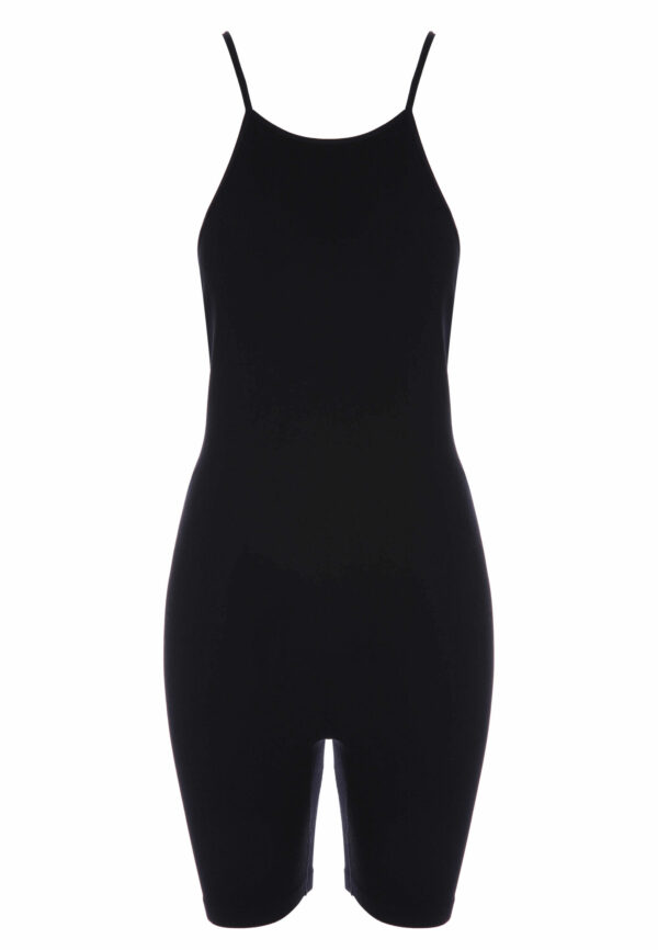 Womens Plain Black All In One Unitard