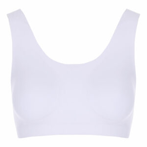 Womens Plain White Wide Strap Bonded Crop Top