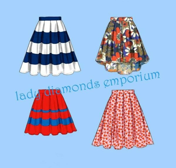 Womens Pleated Skirts & Ruffled Crinoline Petticoat High-Low Shaped Back Option Size 14 16 18 20 22 Sewing Pattern Mccalls M6706 6706 Uncut