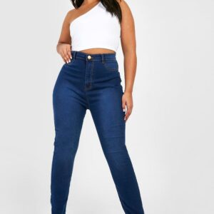 Womens Plus High Waisted True Blue Jeggings - 16, Blue