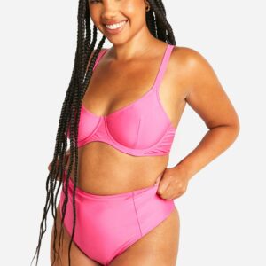 Womens Plus Tummy Control O-Ring Bikini Brief - Pink - 18, Pink