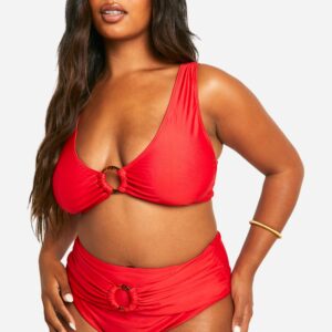 Womens Plus Tummy Control O-Ring Bikini Brief - Red - 24, Red