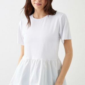 Womens Poplin Hem T-Shirt