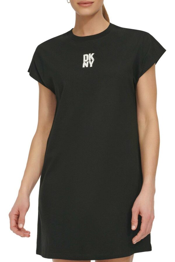 Womens Puff Logo T-shirt Dress Blk