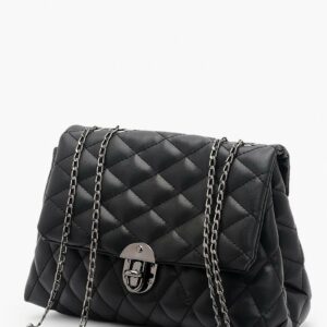 Womens Quilted Chain Crossbody Bag - Black - One Size, Black