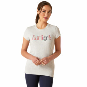 Women's Saddle T-Shirt in Heather Grey, Size X-Small, by Ariat