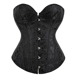 Women's Shapewear Floral Corsets Retro Punk Gothic Party Date Club Polyester Breathable Bandeau Backless Summer Spring Black White