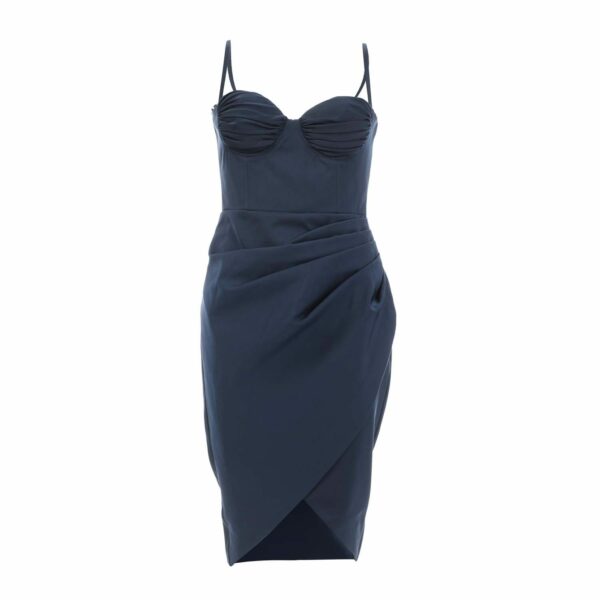 Womens Strap Ruched Midi Dress