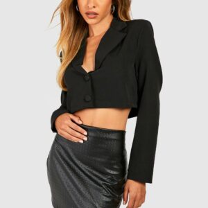 Womens Studded Faux Leather Mini Skirt - Black - 8, Black