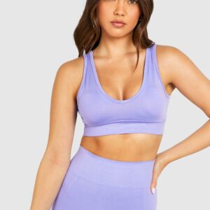 Womens Supersoft Premium Seamless Padded Sports Bra - Purple - S, Purple