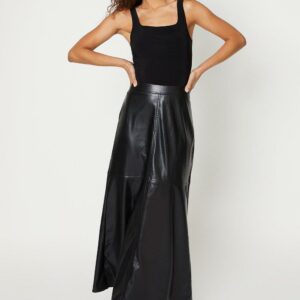 Womens Tall Faux Leather Midaxi A Line Skirt