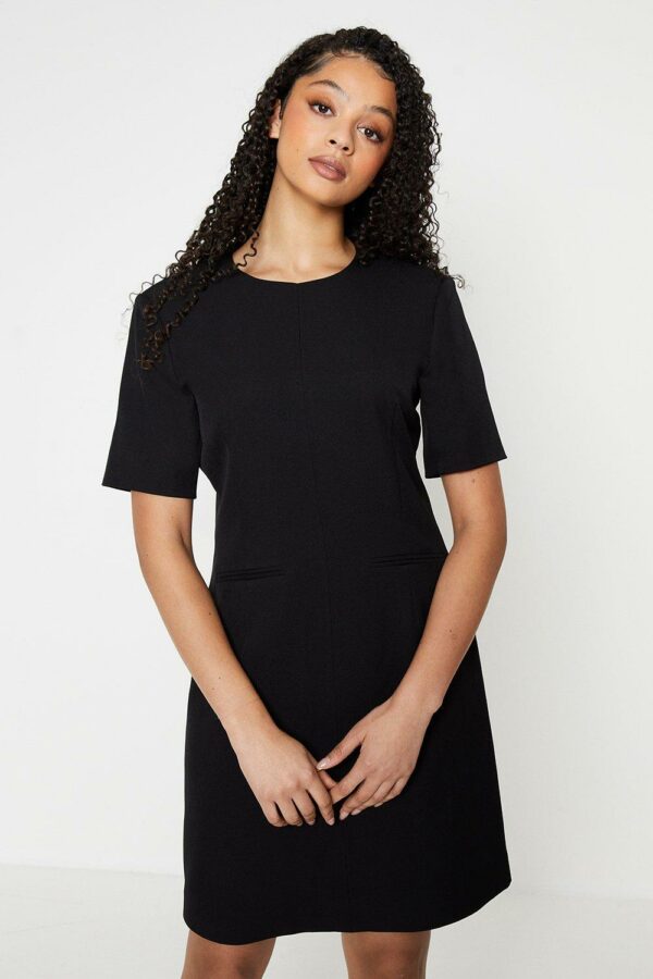 Womens Tall Half Sleeve Tailored Shift Dress