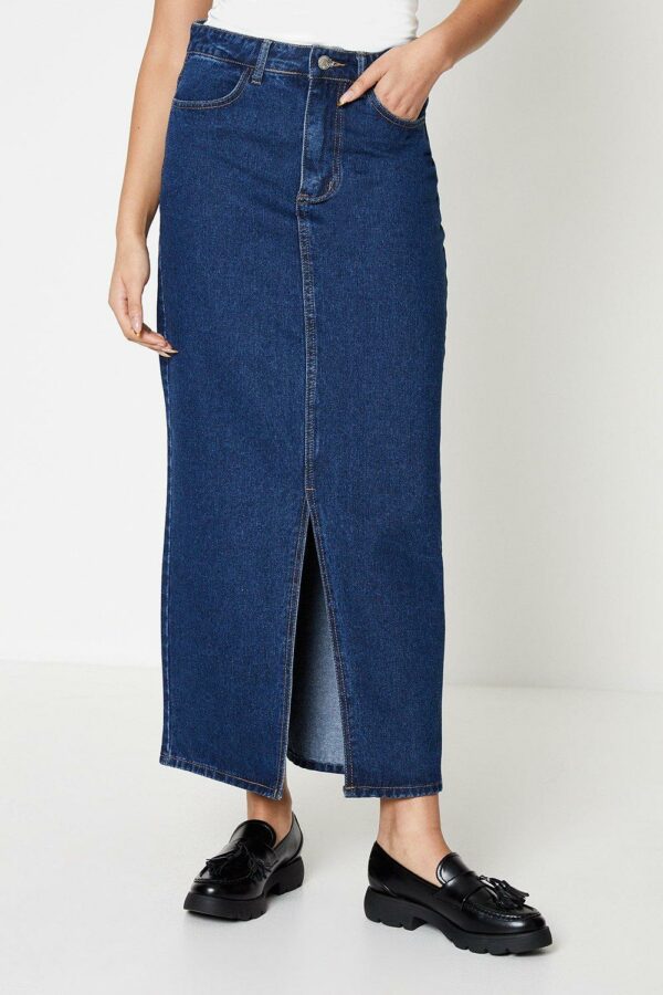 Womens Tall Maxi Denim Skirt