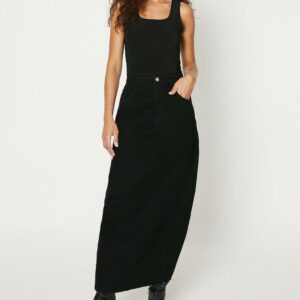 Womens Tall Seam Detail Maxi Denim Skirt