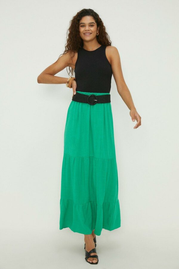 Womens Tall Tiered Midi Skirt