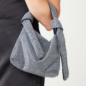 Womens Tamara Diamante Knot Detail Shoulder Bag