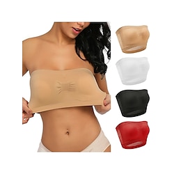 Women's Top Pure Color Fashion Hot Comfort Home Street Daily Nylon Breathable Bandeau Sleeveless Summer Spring Black White