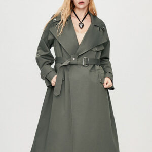 Women's Trench Coat Turndown Collar Long Sleeves Buttons Fall Outerwear