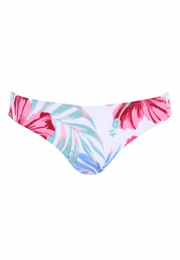 Womens White Tropical Print Bikini Bottoms