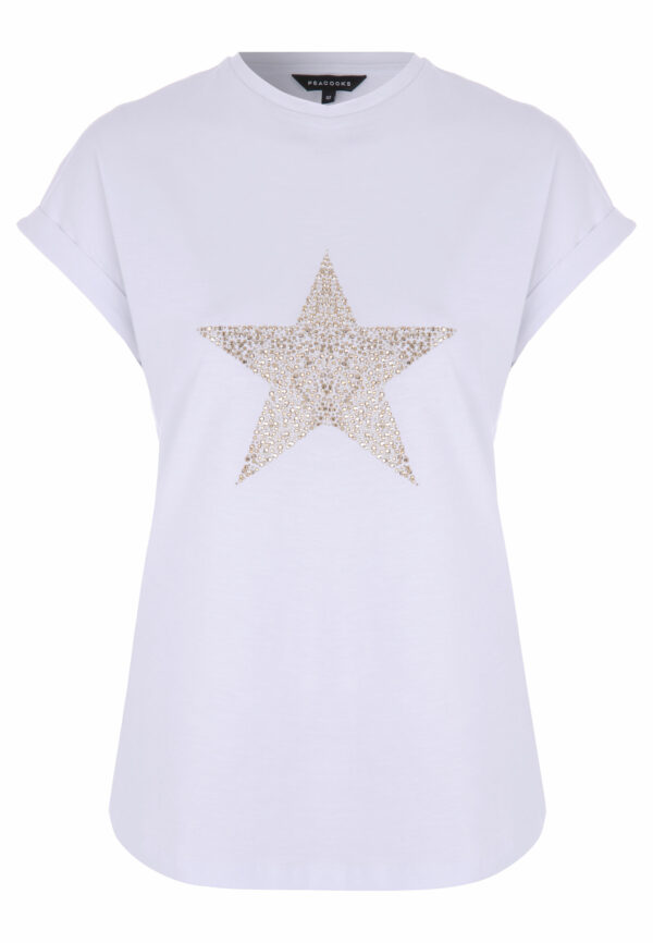 Womens White & Gold Star T-shirt