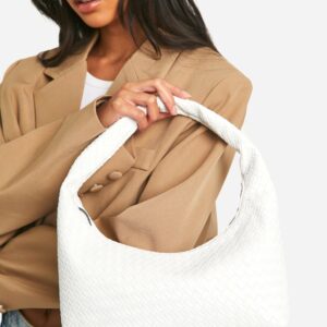 Womens Woven Shoulder Bag - White - One Size, White