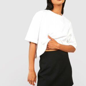 Womens Wrap Over Crepe Mini Skirt - Black - 12, Black