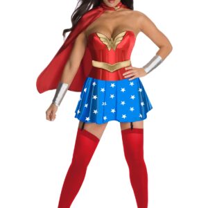 Wonder Woman Corset Fancy Dress Costume