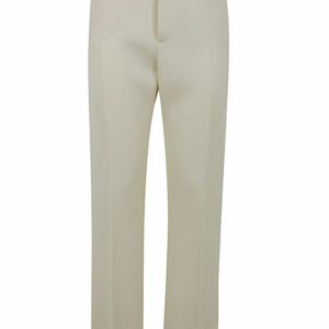 Wool And Silk Blend Twill Tailored Pants